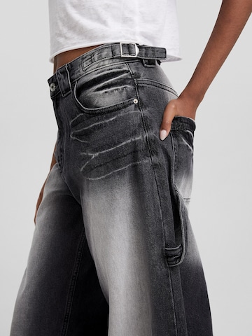 Bershka Wide leg Jeans in Zwart