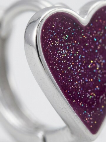 Boucles d'oreilles 'Heart Sterling Silver Huggie Hoops' Maxte en rose
