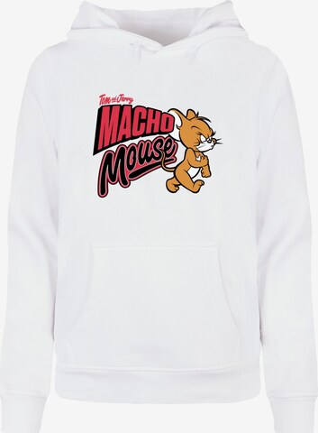 ABSOLUTE CULT Sweatshirt 'Tom And Jerry - Macho Mouse' in Wit: voorkant