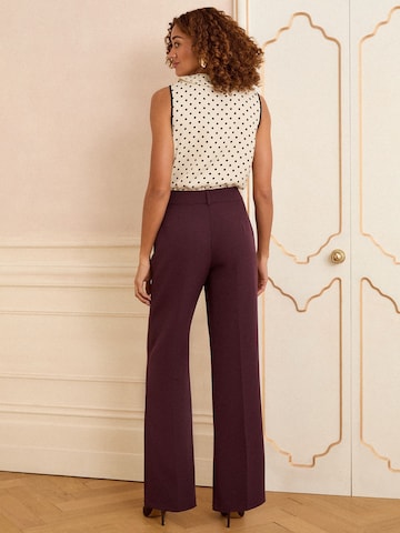 Wide leg Pantaloni con piega frontale di love & roses in rosso
