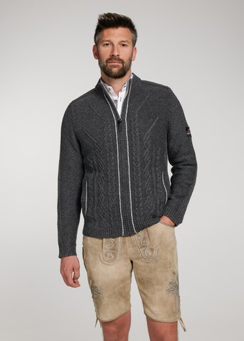 SPIETH & WENSKY Knit Cardigan 'Wadim' in Grey: front