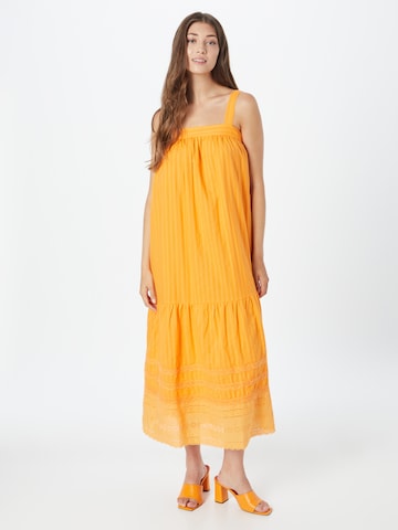 Warehouse - Vestido de verão em laranja: frente