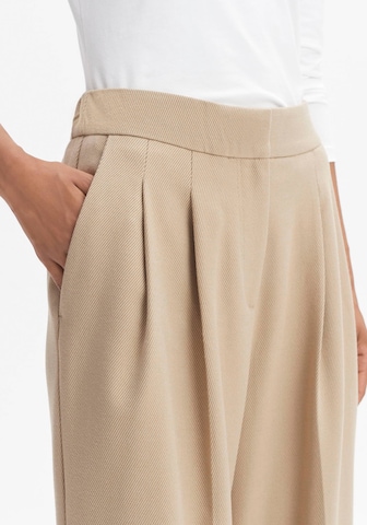 OPUS Wide leg Pleated Pants 'Mozy' in Beige