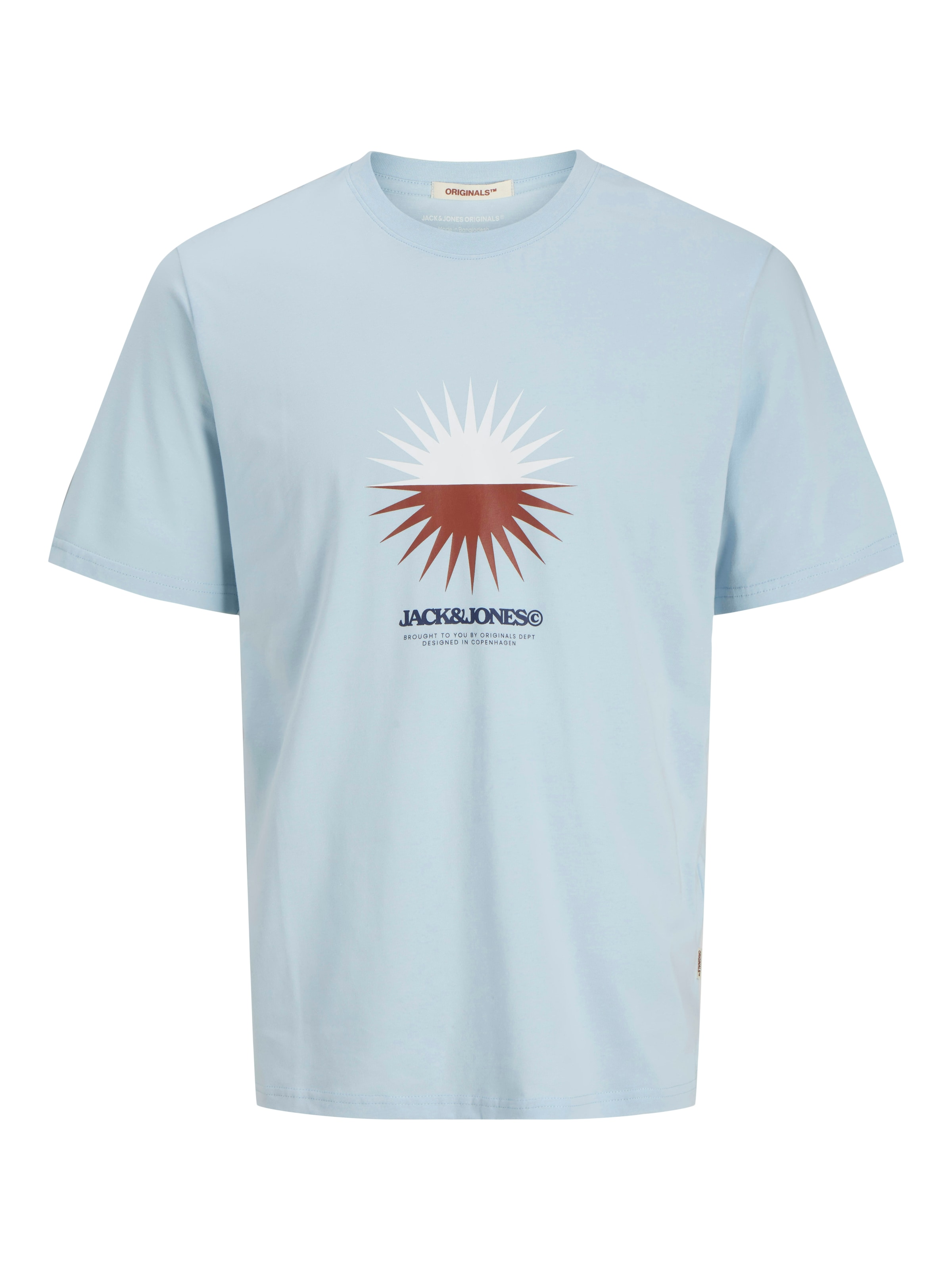 JACK & JONES Camiseta en azul claro / rojo oscuro / blanco, Vista del producto