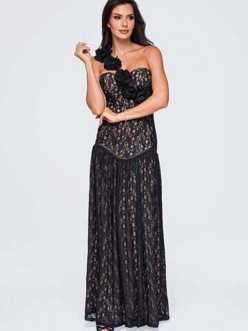 Ombre - Vestido de noche en negro: frente