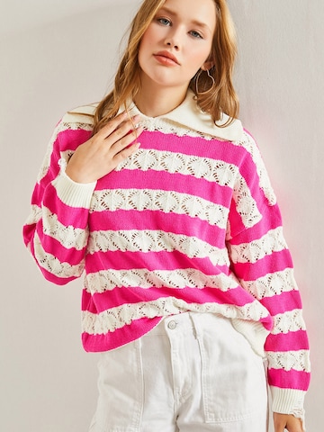 Pull-over Bianco Lucci en rose : devant