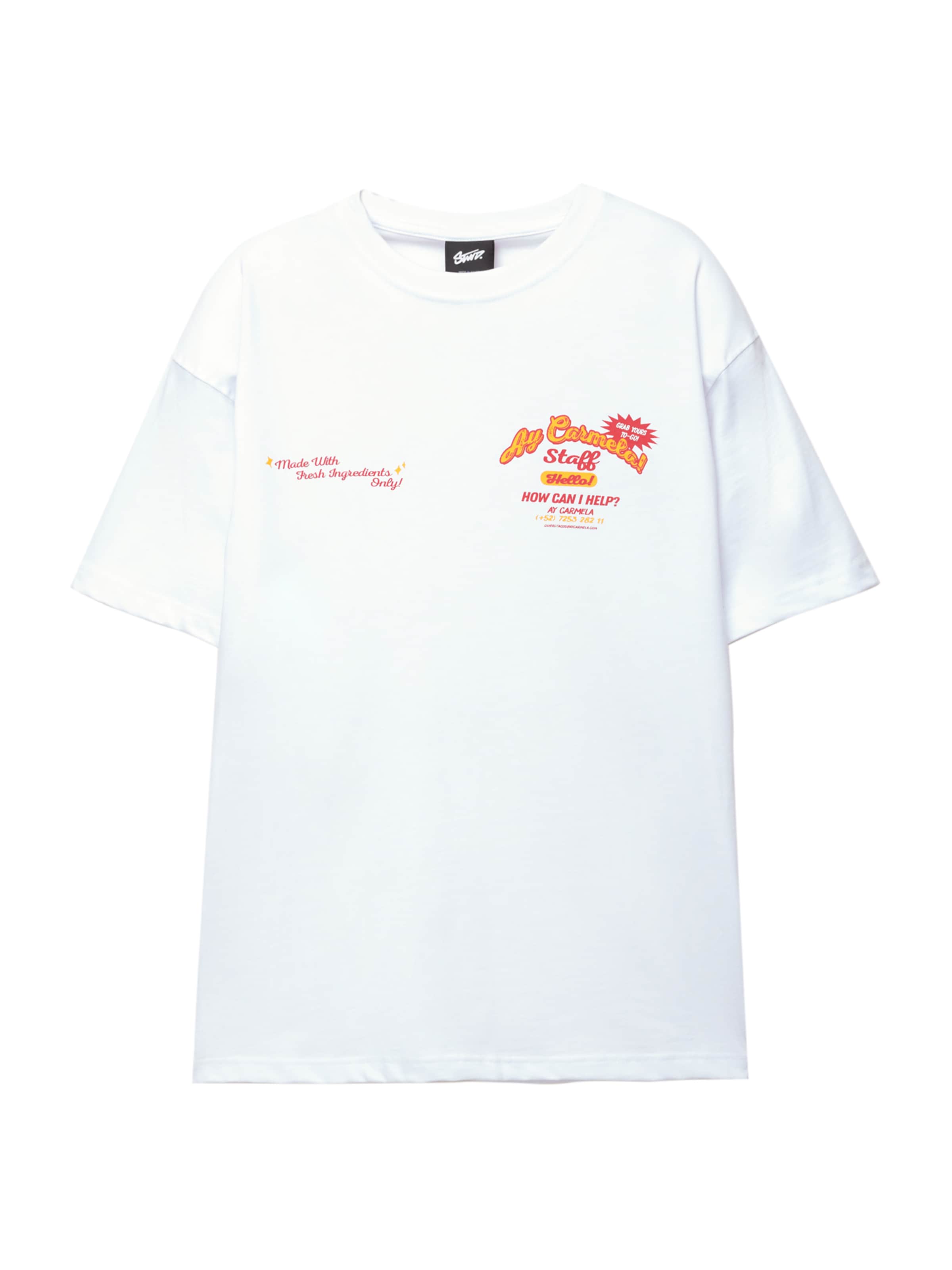 Pull&Bear Paita värissä punainen / valkoinen, Tuotenäkymä