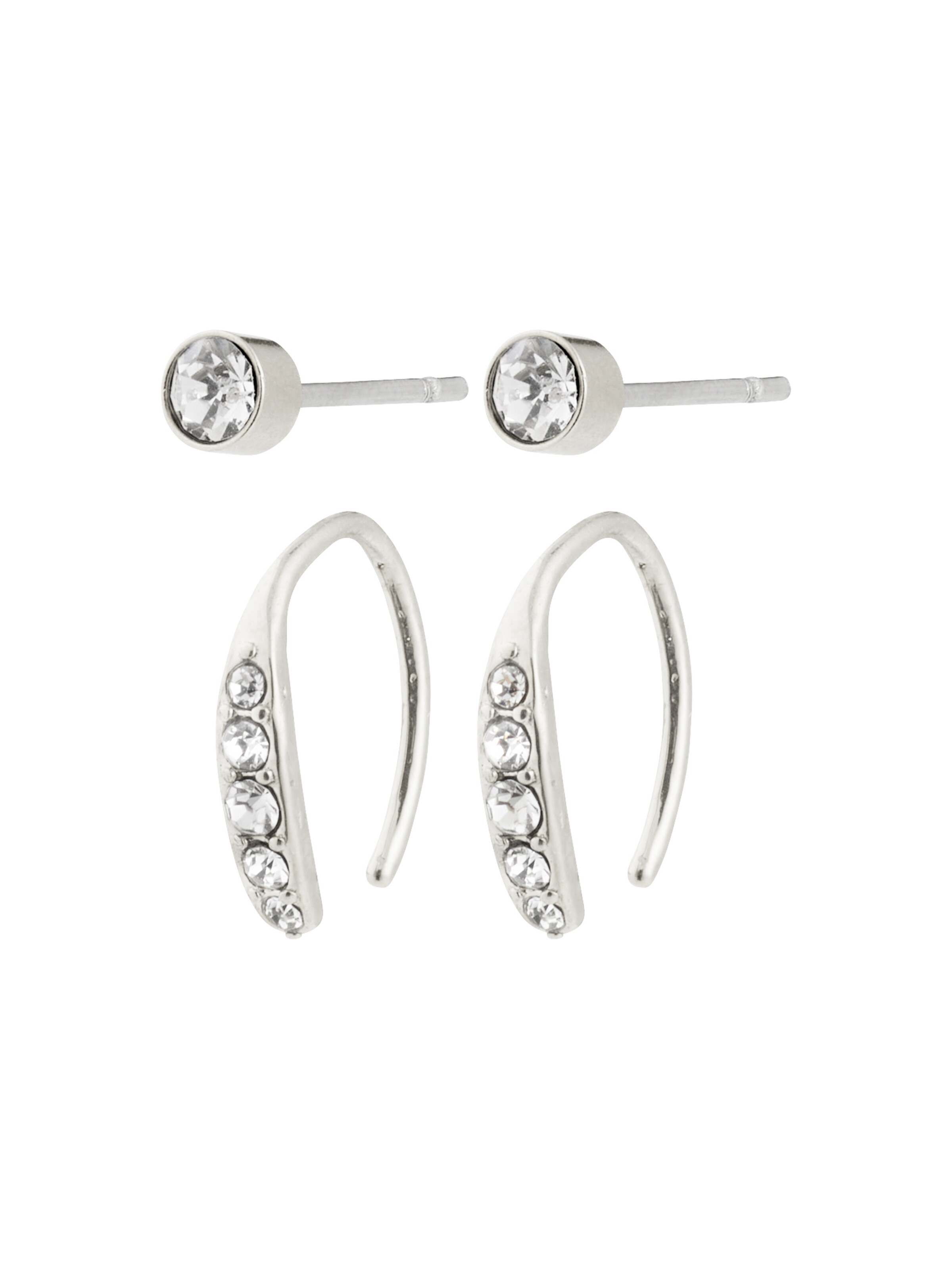 Pilgrim Oorbellen 'Gionni' in Zilver: voorkant