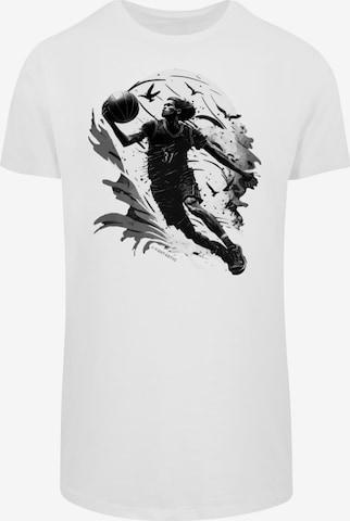 T-Shirt 'Basketball Spieler' F4NT4STIC en blanc : devant