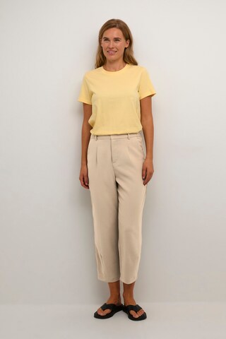 Kaffe Tapered Bandplooibroek 'Merle' in Beige