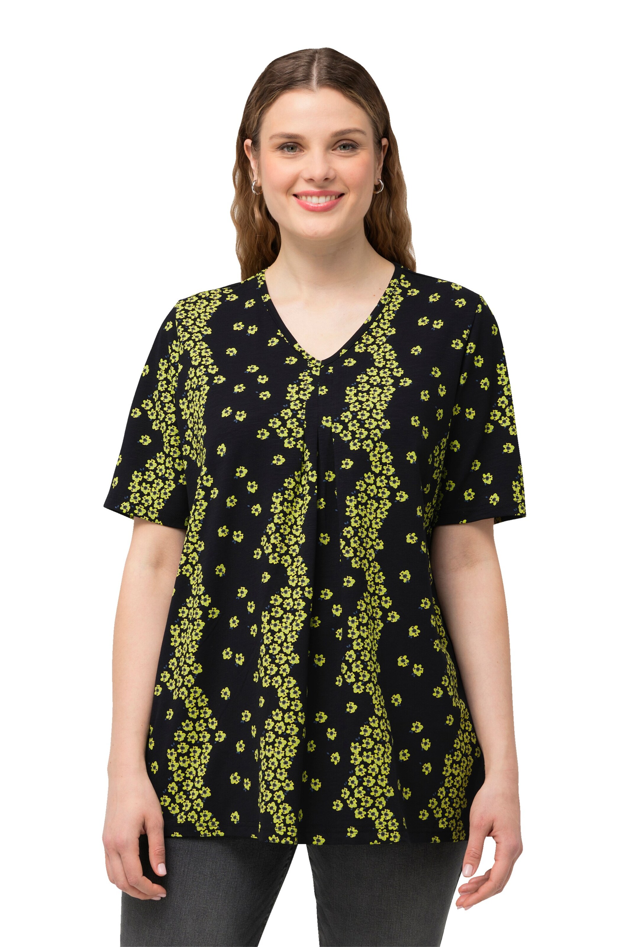 Ulla Popken Shirt in Zwart: voorkant