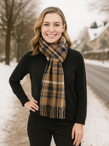 COLLEZIONE ALESSANDRO Scarf 'ItaloScot' in Brown: front