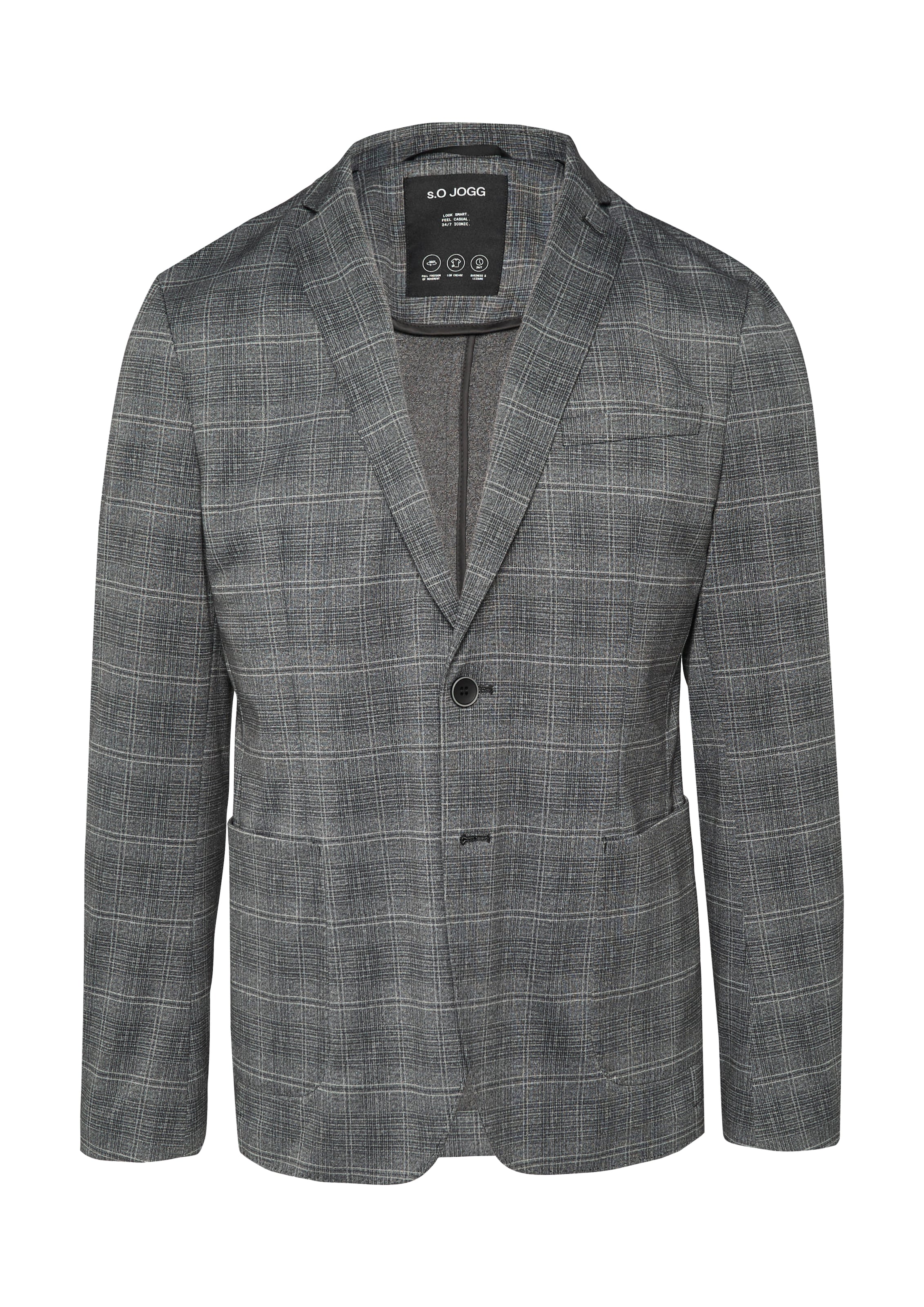 s.Oliver BLACK LABEL Slim Fit Sakko in Grau: Vorderseite