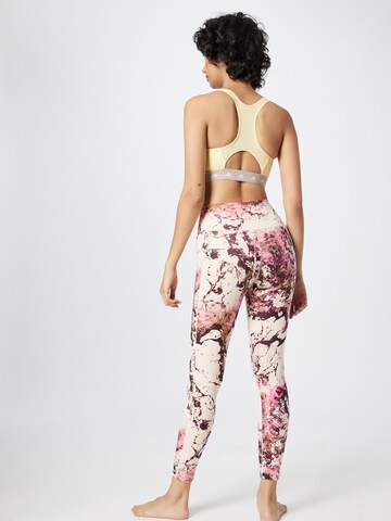 ADIDAS PERFORMANCE - Skinny Calças de desporto 'Essentials Print' em bege