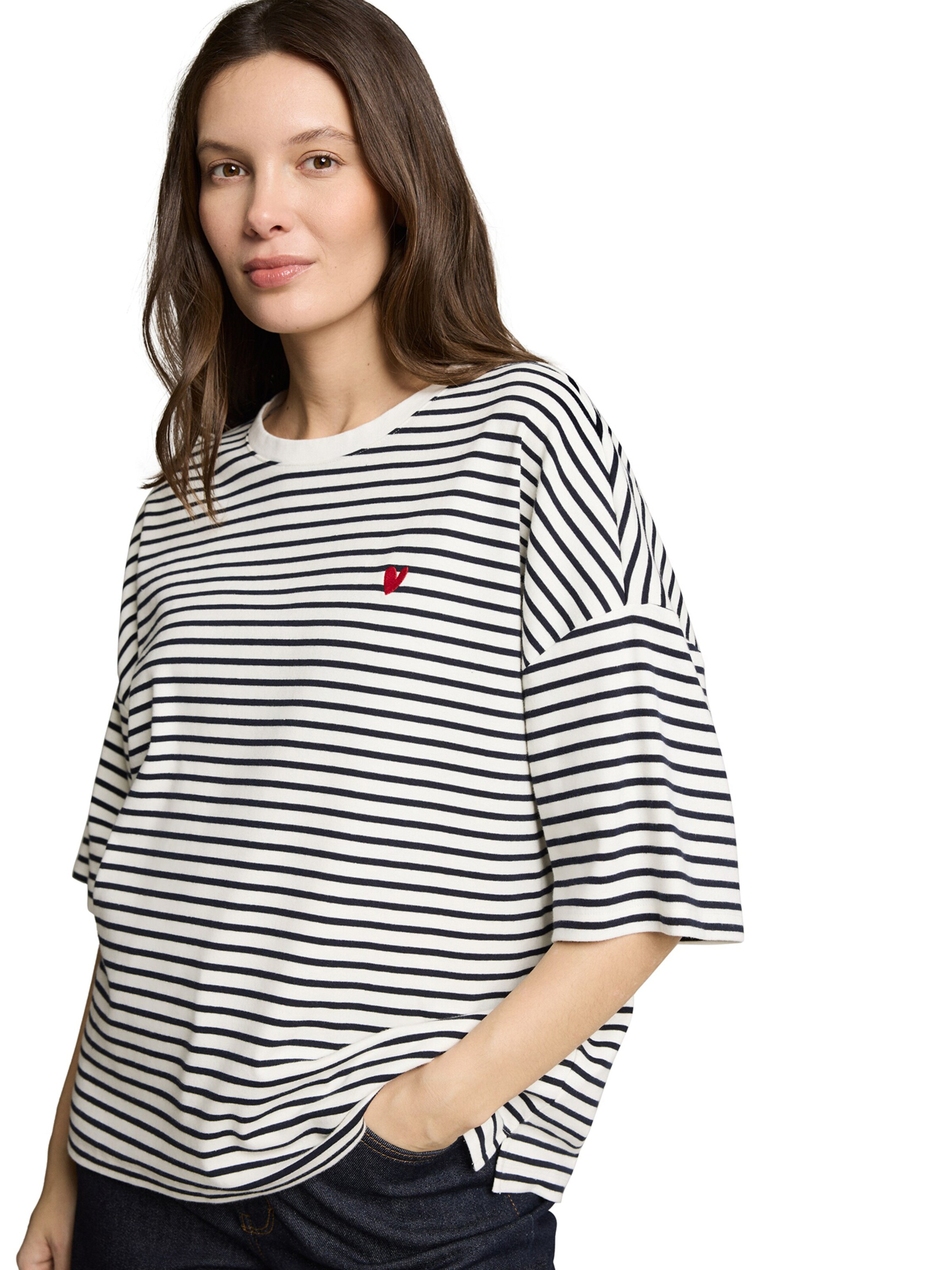 TOM TAILOR Oversized bluse i hvid