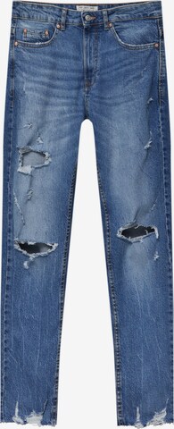 Pull&Bear Regular Jeans in Blauw: voorkant