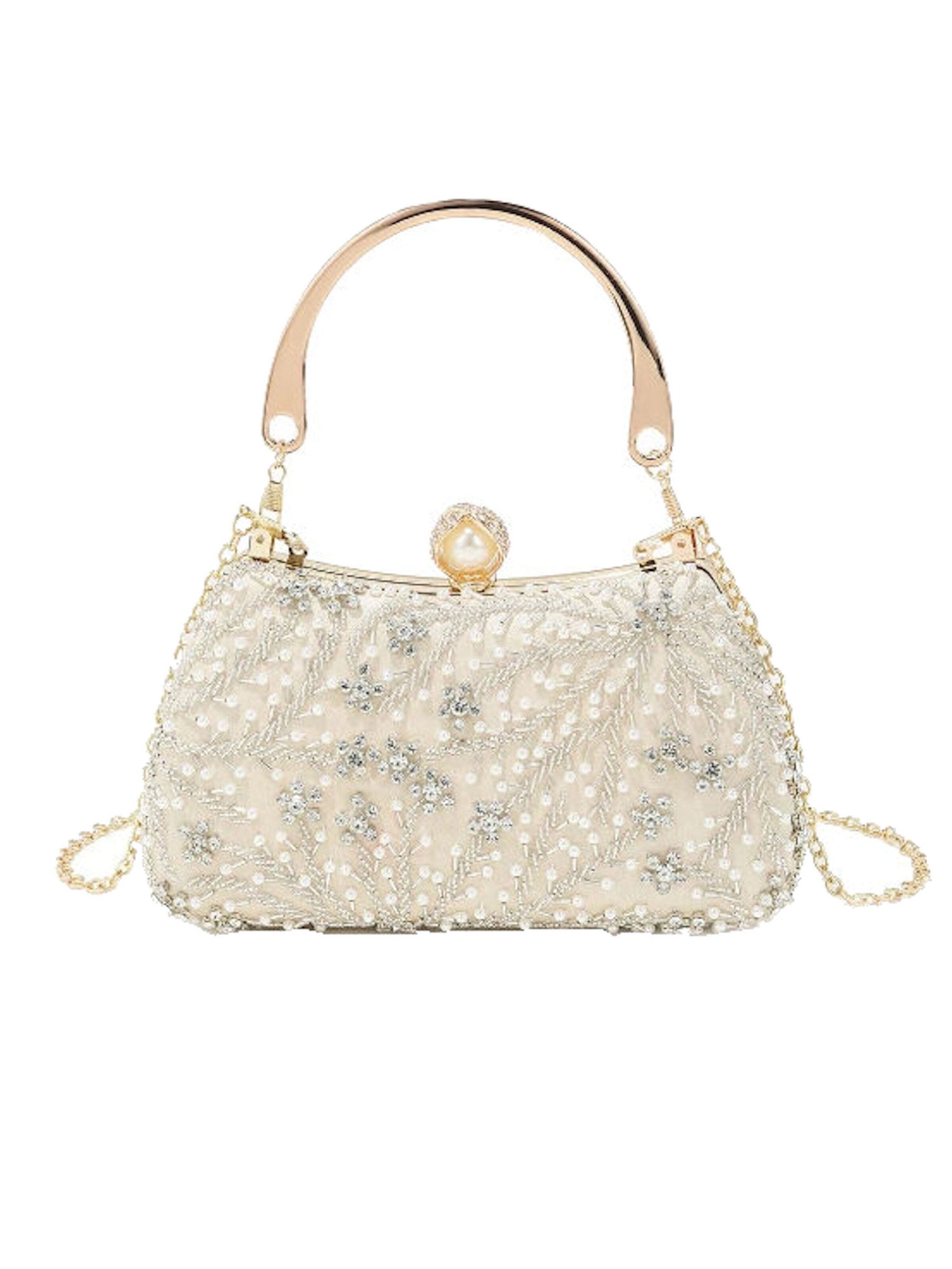 Tomshop24-7 Clutch 'Abendtasche Lara' in Beige: front