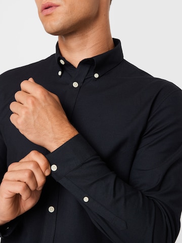 Lindbergh Slim fit Button Up Shirt in Black