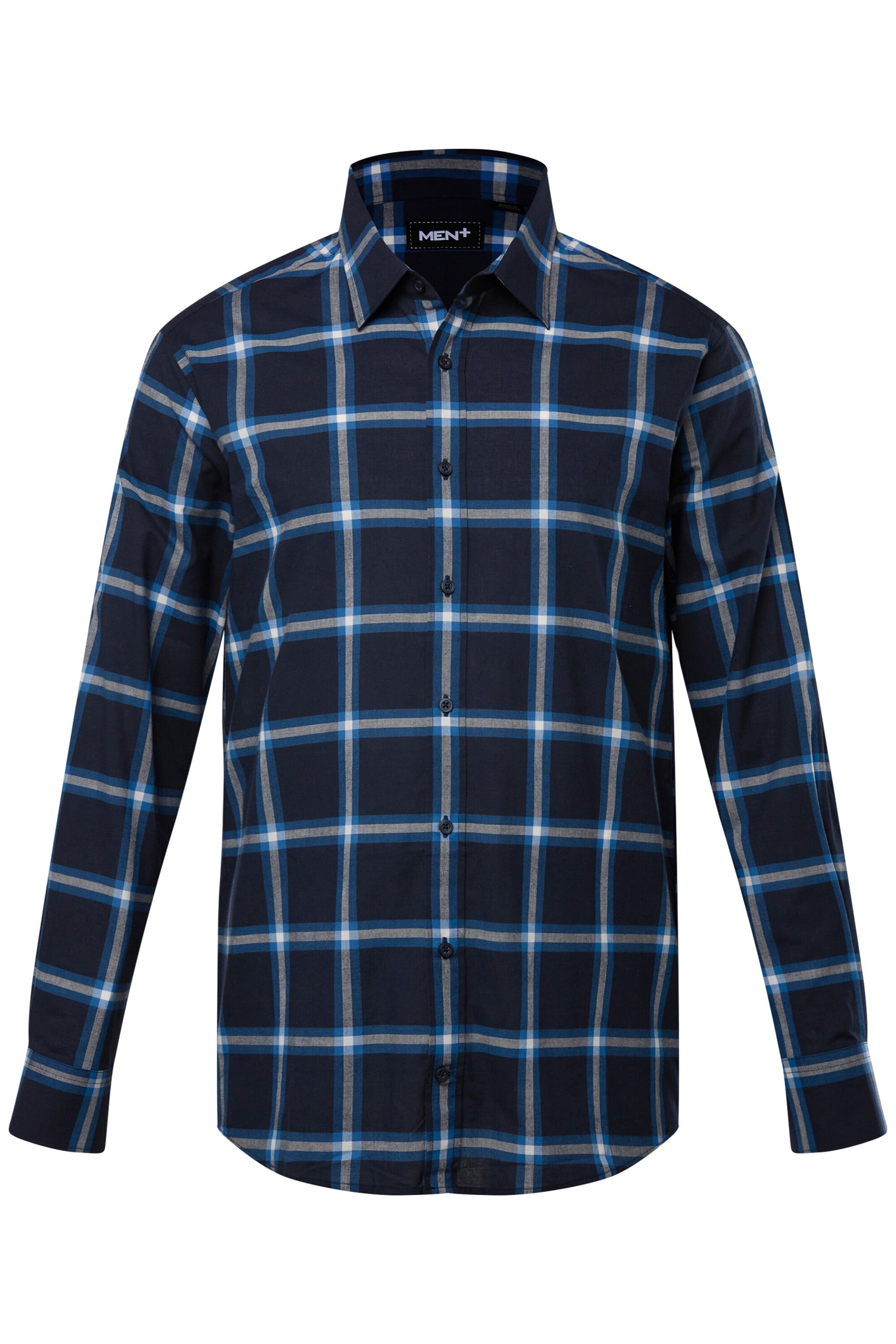 Men Plus Comfort Fit Hemd in Blau: Vorderseite