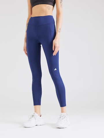 ADIDAS PERFORMANCE Skinny Fit Спортен панталон 'DailyRun' в синьо: отпред