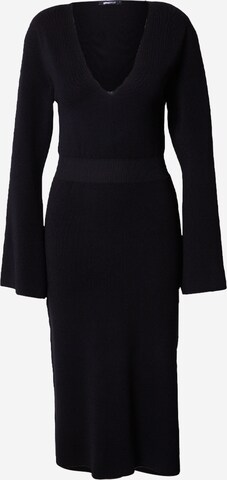 Gina Tricot Stickad klänning 'Anja' i svart: framsida