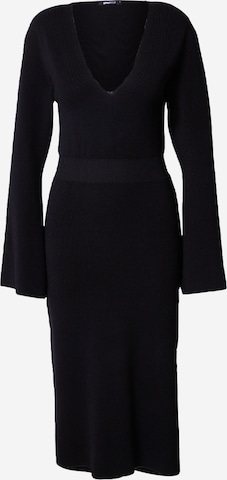 Gina Tricot Kootud kleit 'Anja', värv must: eest vaates