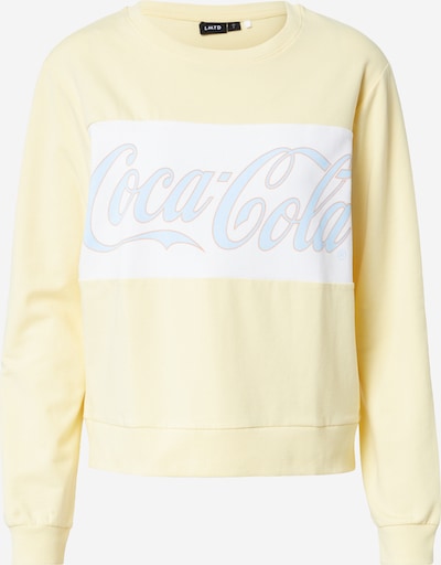 LMTD Sweater majica 'COCA COLA MICHA' u svijetloplava / pastelno žuta / narančasta / prljavo bijela, Pregled proizvoda