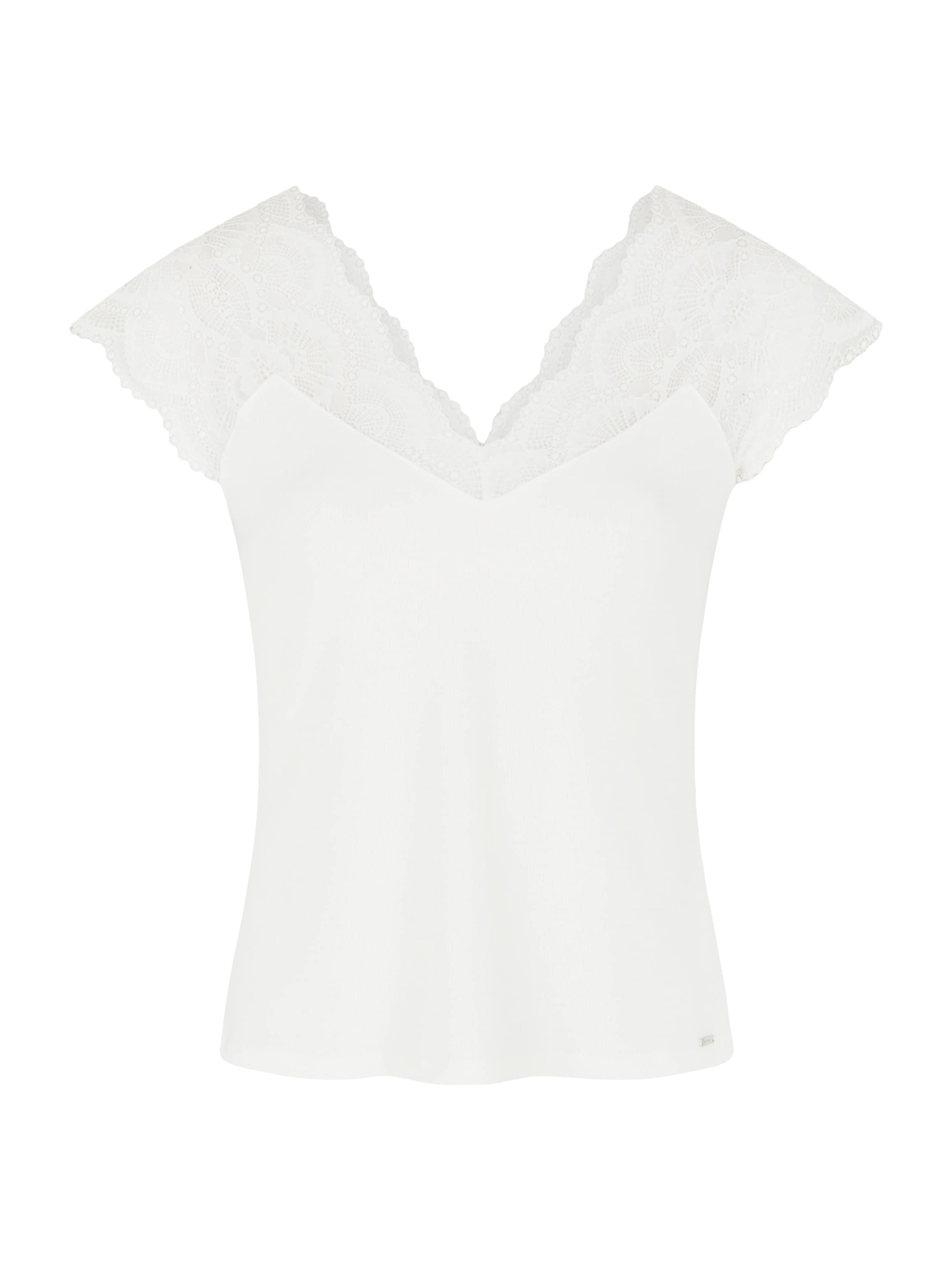 Morgan Тениска 'DELO' в бяло: отпред