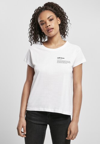 Merchcode Shirt 'Self Love' in Wit: voorkant