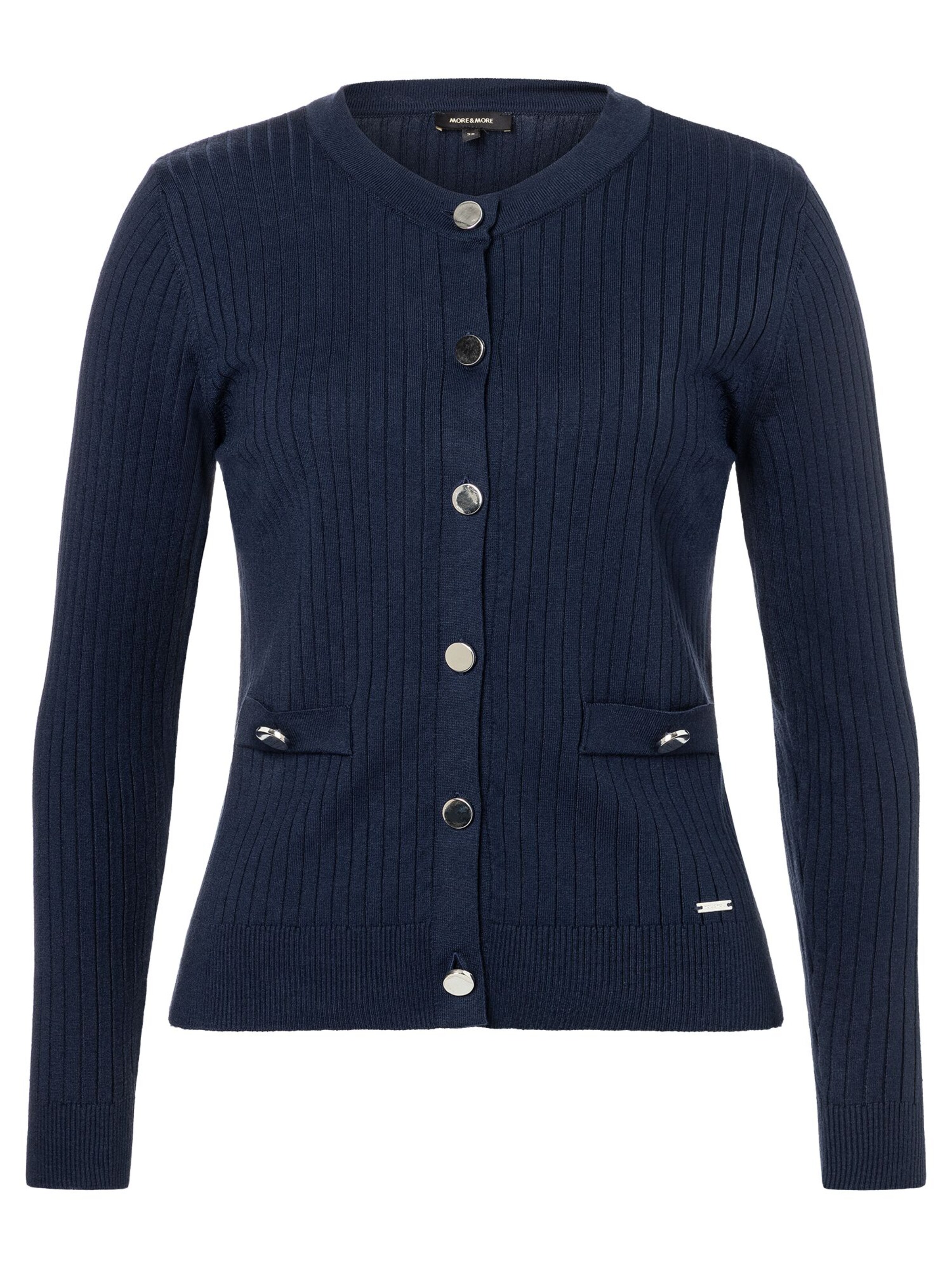 Geacă tricotată de la MORE & MORE pe albastru: față