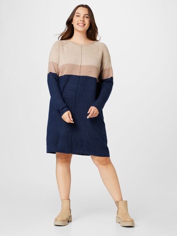 ONLY Carmakoma Knitted dress 'Laura' in Blue: front