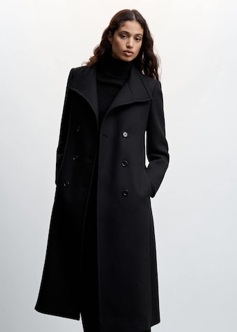 MANGO Between-Seasons Coat 'sirenita' in Black: front