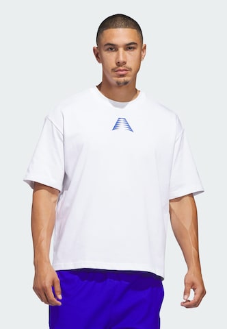 T-Shirt fonctionnel 'Anthony Edwards Believe' ADIDAS PERFORMANCE en blanc : devant