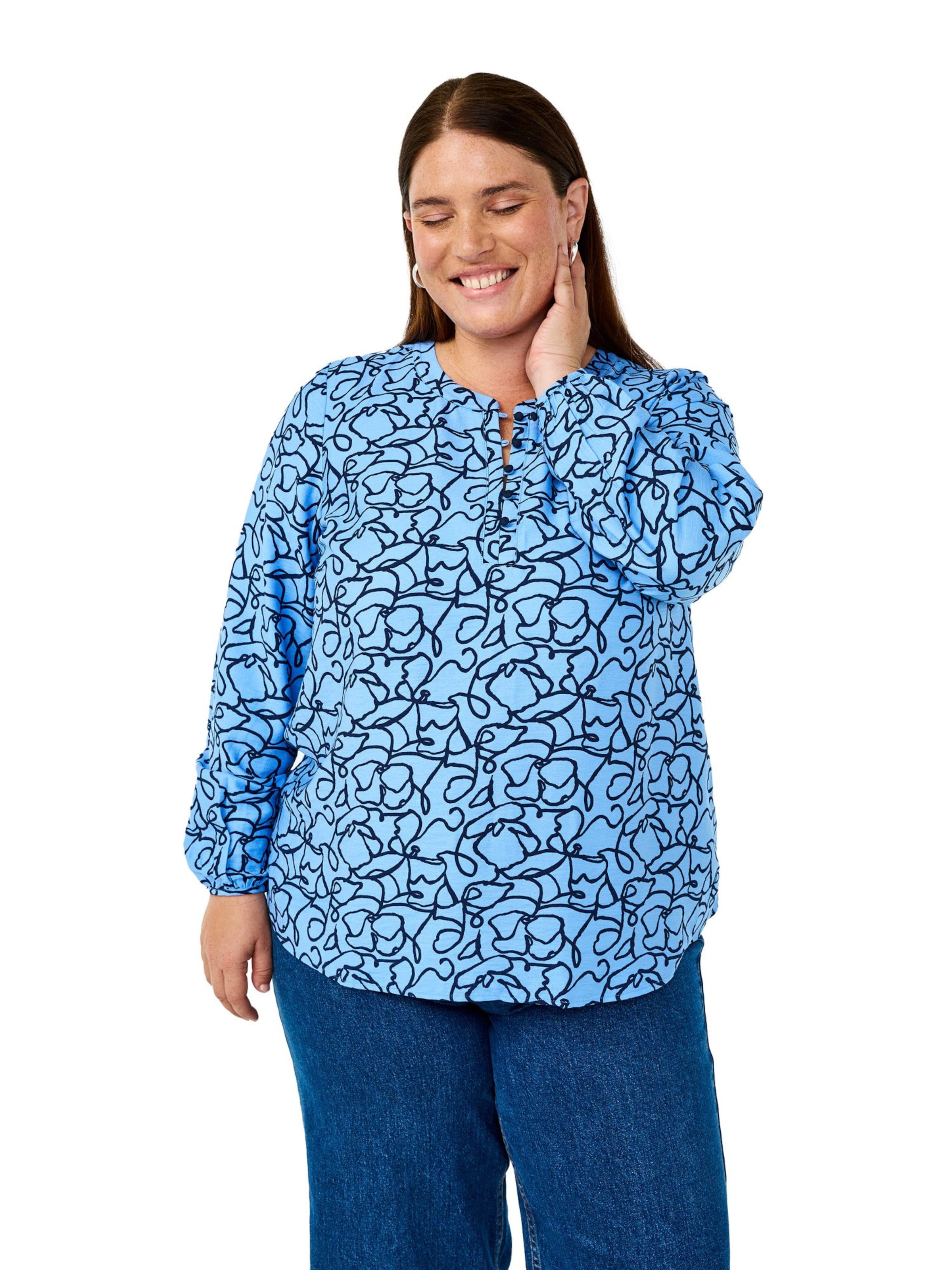 Zizzi Bluse 'Caava' in Blau: Vorderseite