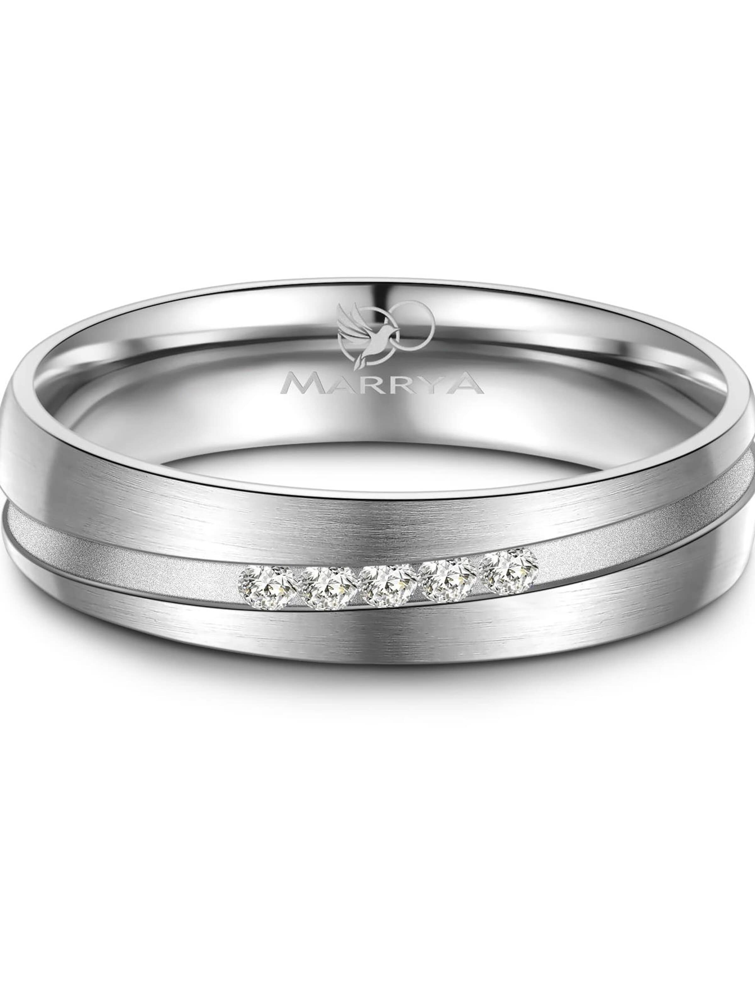 MARRYA Ring 'MARRYA ES-07 Ehering aus Edelstahl – Silberfarben' in Wit