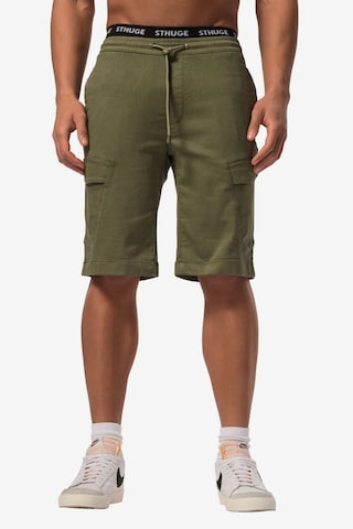 Regular Pantalon cargo STHUGE en vert : devant