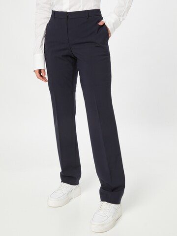 BOSS Black Regular Pleated Pants 'Tamea' in Blue: front