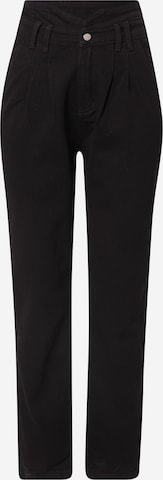 Dorothy Perkins Regular Bandplooi jeans in Zwart: voorkant