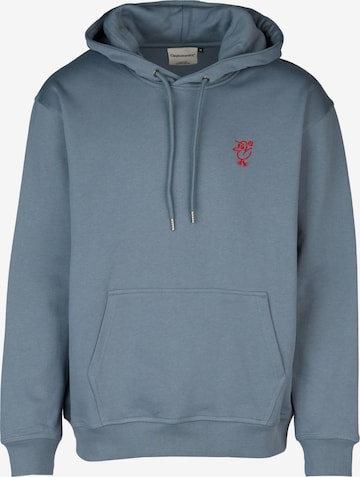 Cleptomanicx Sweatshirt 'Sketch Gull' in Blau: Vorderseite