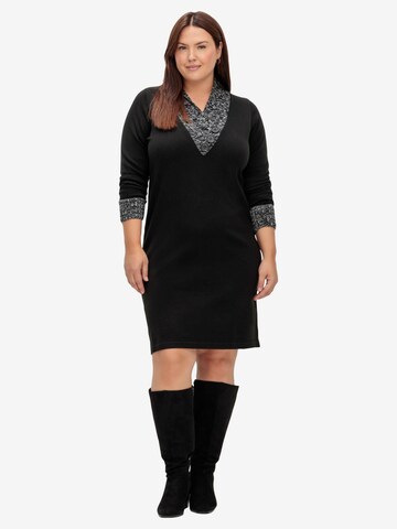 sheego by Joe Browns Knitted dress in Black: front