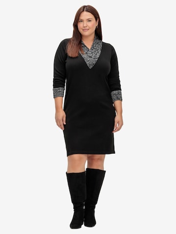 sheego by Joe Browns Knitted dress in Black: front
