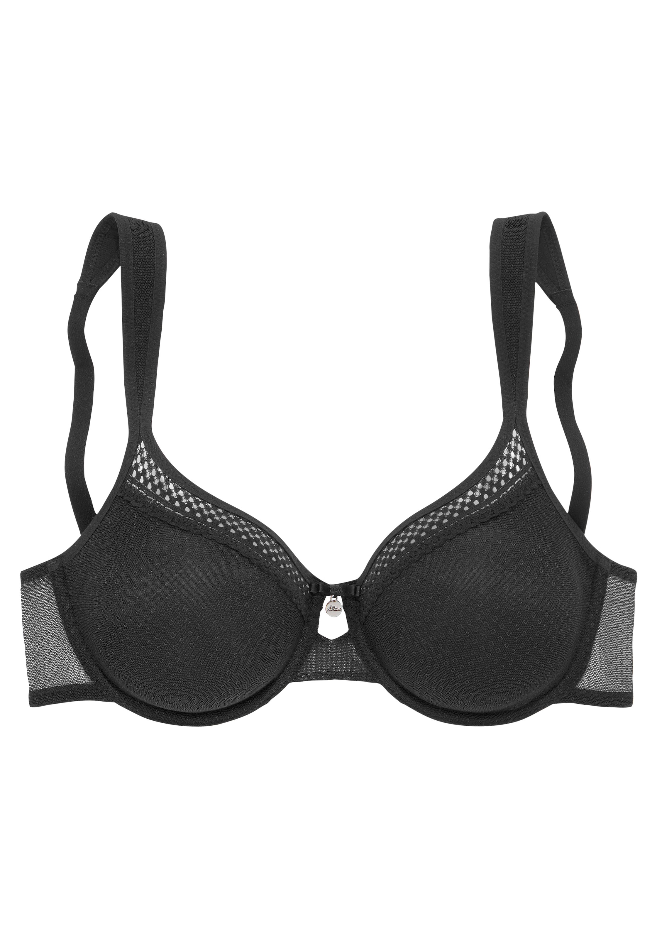 LASCANA T-shirt сутиен Сутиен в черно: отпред