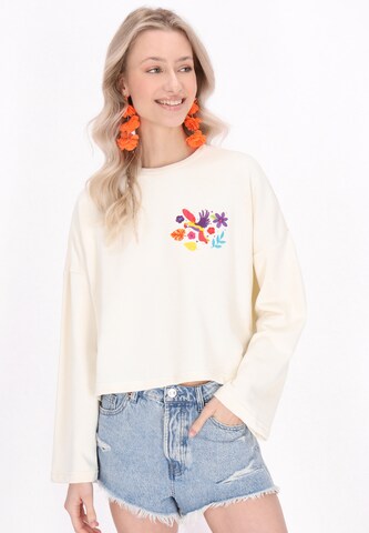 IZIA Sweatshirt 'Boho' in Beige: voorkant