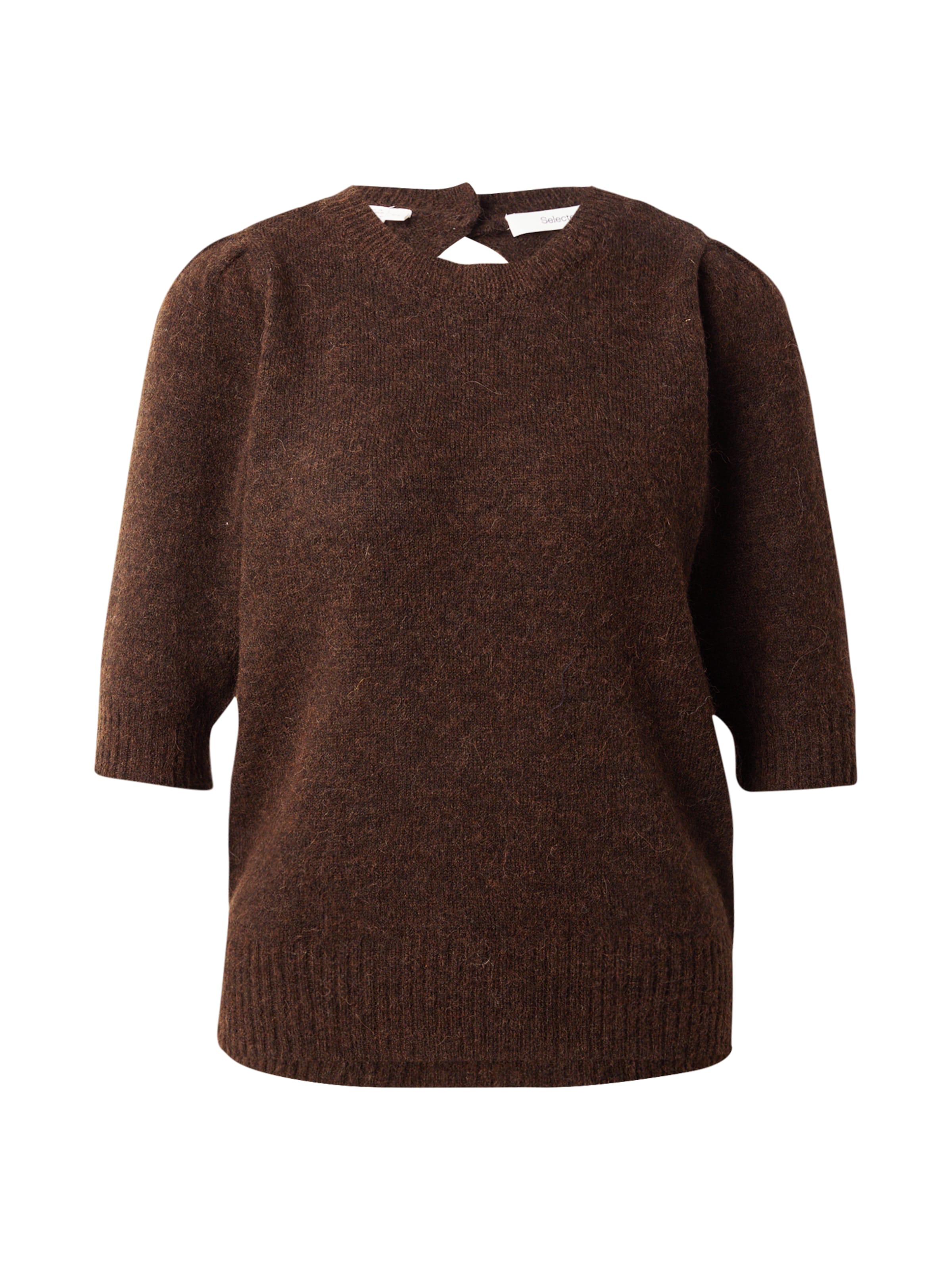 Pull-over 'SLFLULU' SELECTED en marron : devant