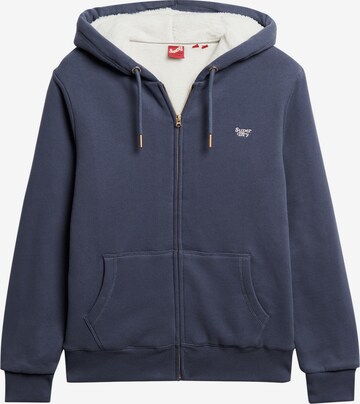 Veste de survêtement Superdry en bleu : devant