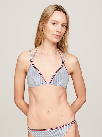 TOMMY HILFIGER Triangle Bikini Top in Blue: front