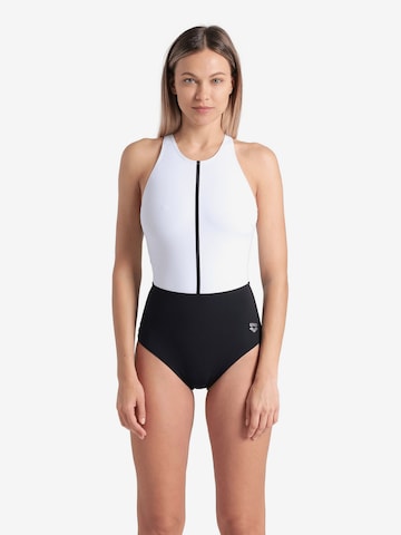 ARENABustier Sportski kupaći kostim 'Silvia' - crna boja: prednji dio