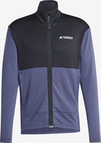 Giacca di pile funzionale di ADIDAS TERREX in blu: frontale