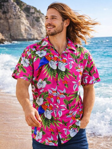 King Kameha T-shirt 'Cherryparrot' i rosa