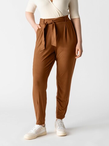 Les Lunes Tapered Bandplooibroek 'Jade' in Bruin: voorkant
